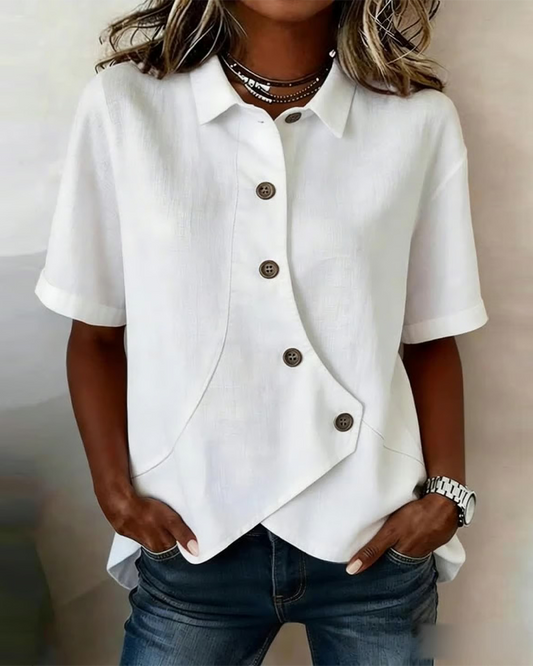 Victoria - Blusa asimétrica con botones