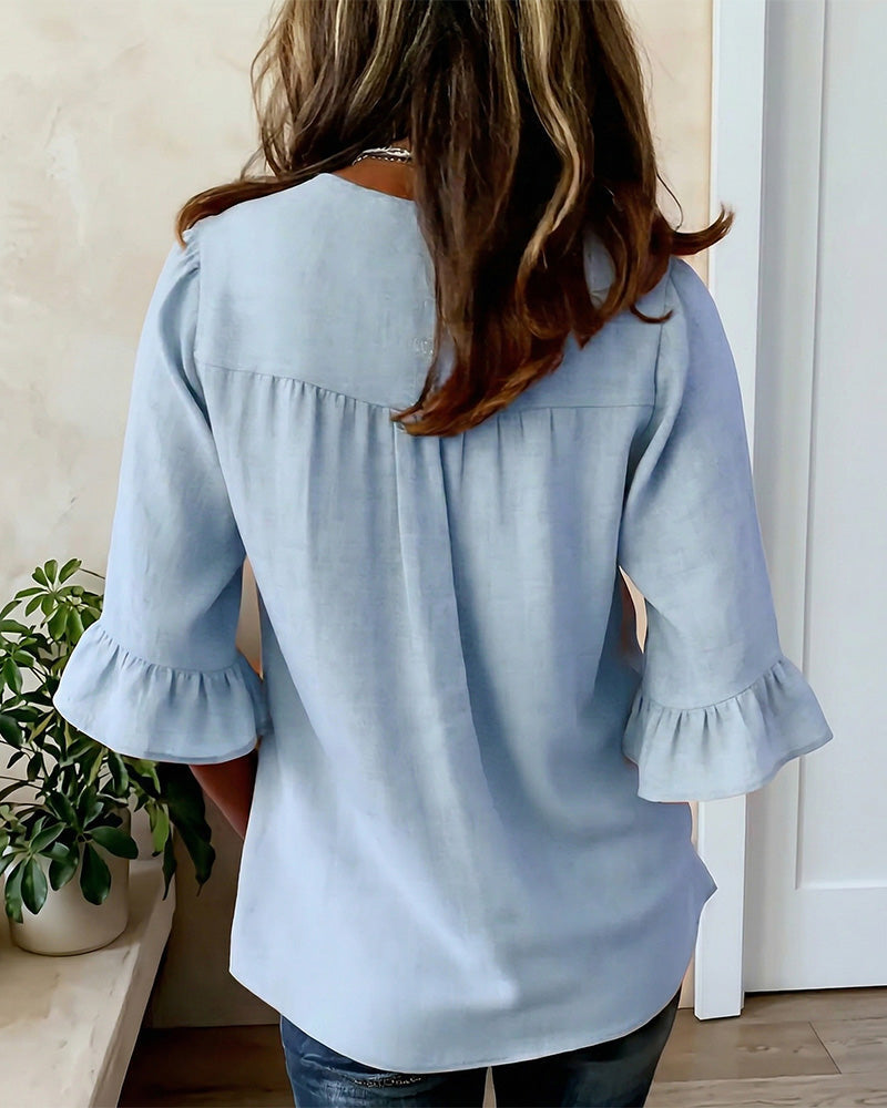 Erika - Blusa lisa con botones